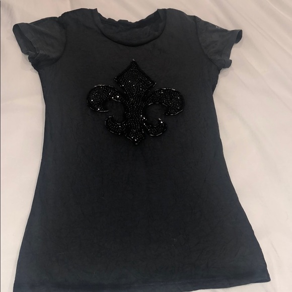 Fleur de le rhinestone embellished t-shirt - Picture 2 of 6